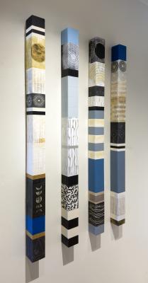 Wall Columns: Cool Palette No. 1 - 4 by Graceann Warn