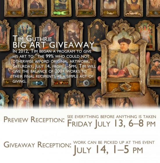 Preview Reception Friday July 13; Giveaway Event Saturday July 14, 1-5 pm